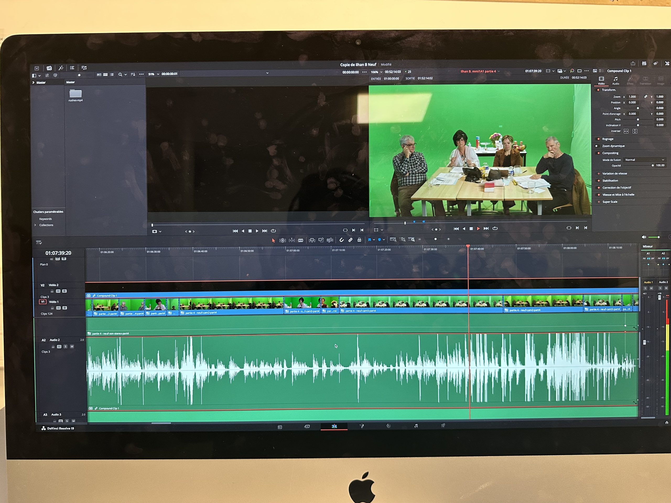montage d'une pièce de théatre que nous avons filmés